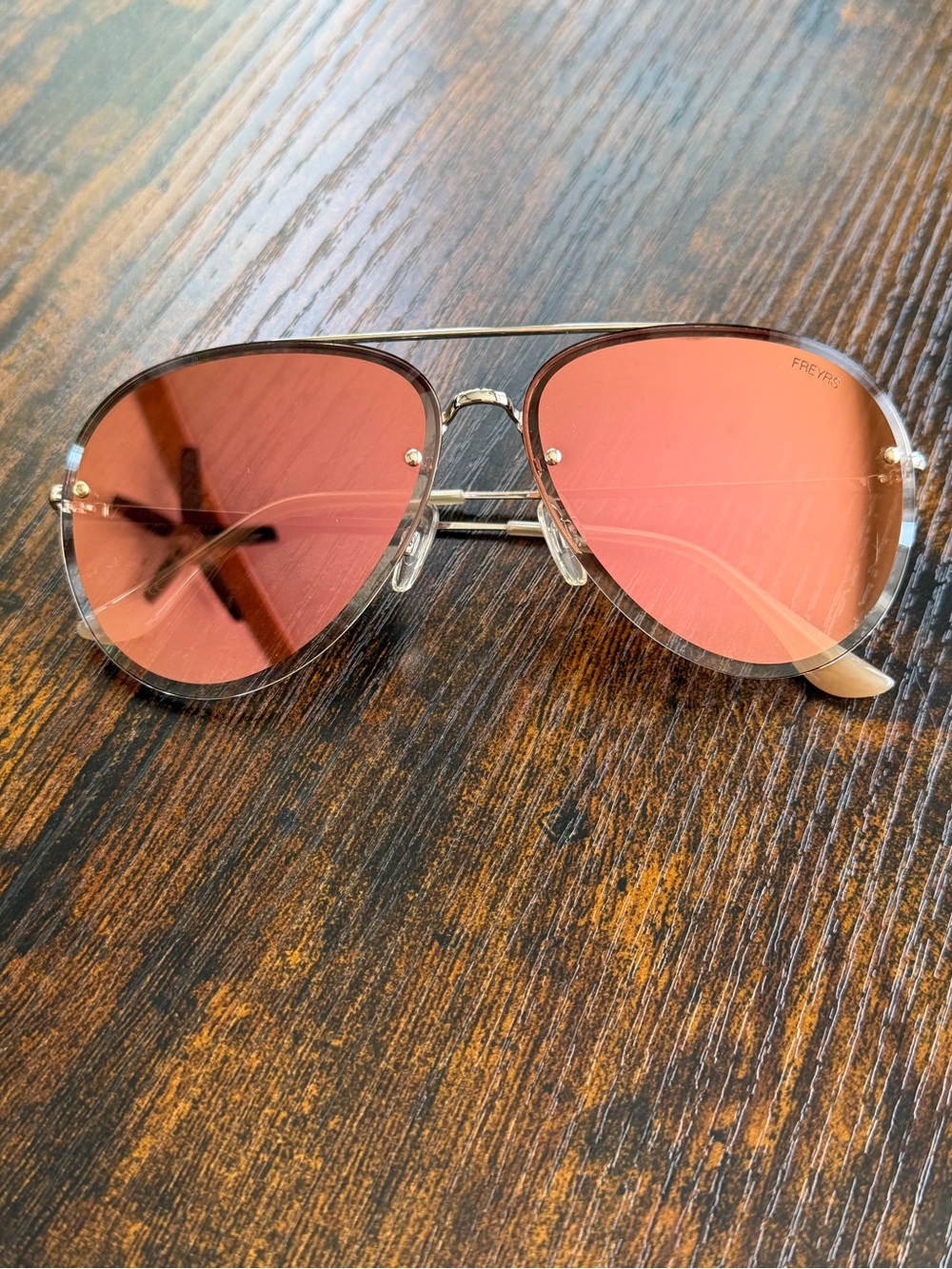 Freyrs Aviator Sunglasses with Rose-Tinted Lenses